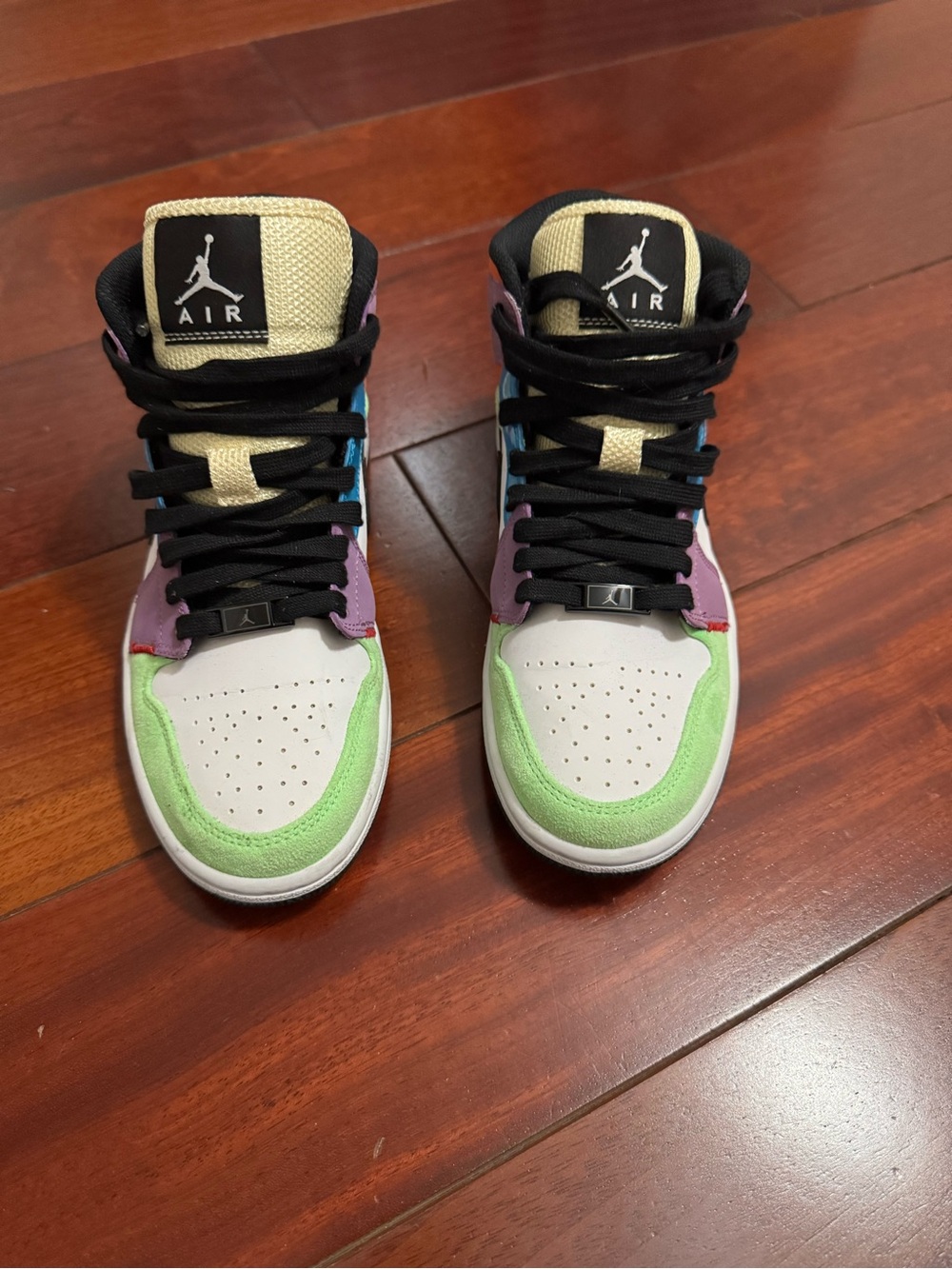 Jordan Kids' Multicolor High-Top Sneakers - Green/Purple/Yellow/Black